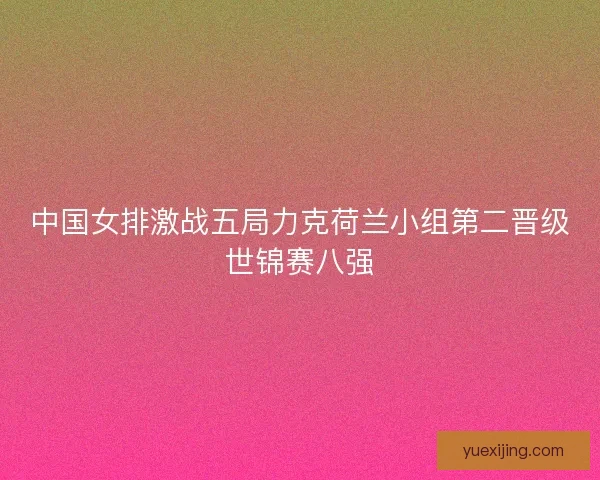 中国女排激战五局力克荷兰小组第二晋级世锦赛八强